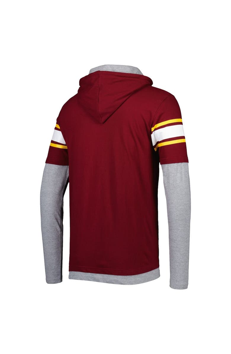 New Era Men's New Era Burgundy Washington Commanders Long Sleeve Hoodie T-Shirt, Alternate, color, 