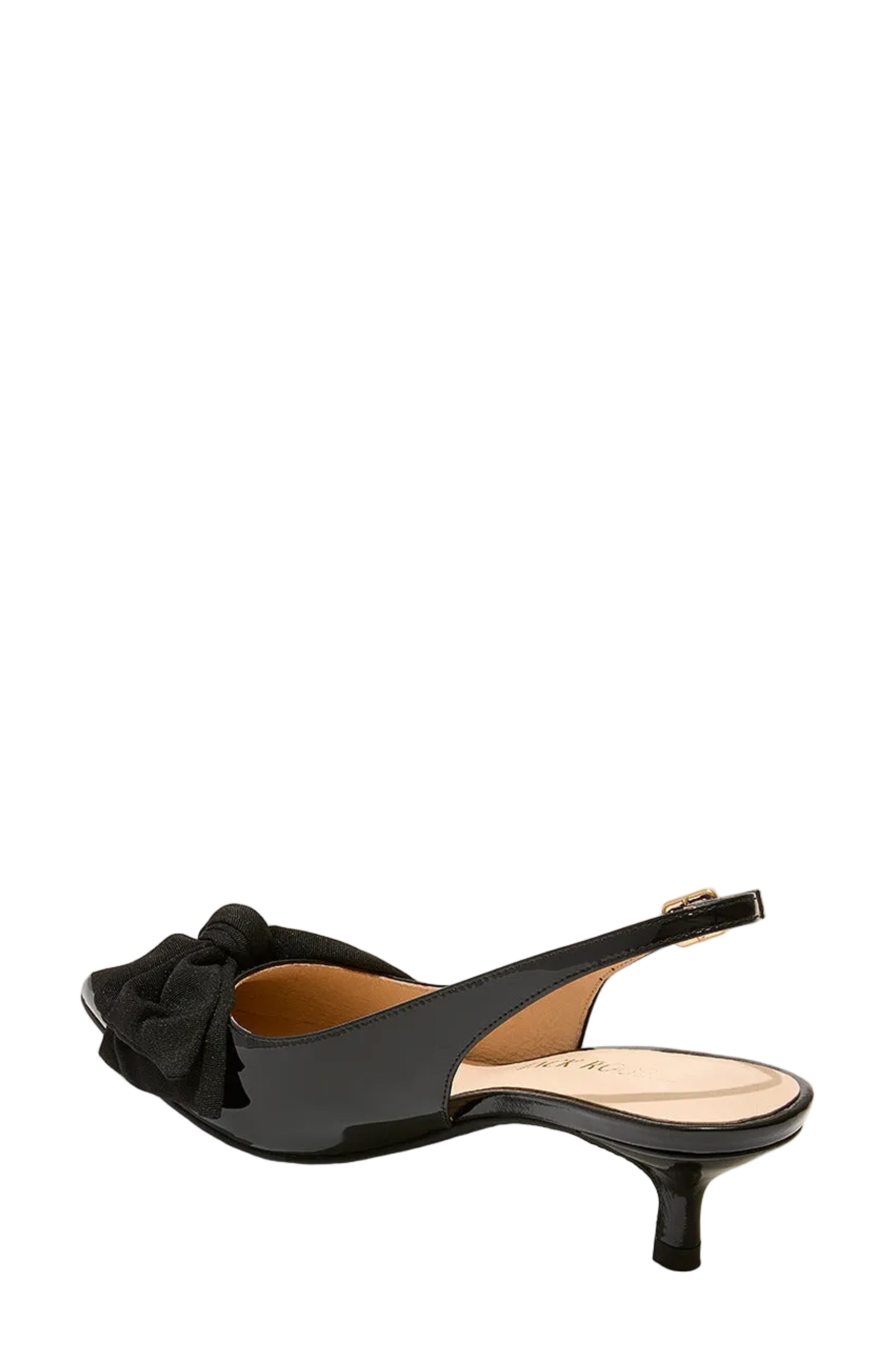 Debra Pointed Toe Kitten Heel Slingback Pump, Alternate, color, BLACK PATENT