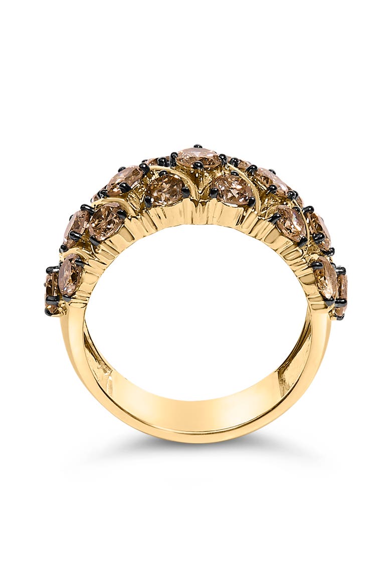 10K Yellow Gold Plated .925 Sterling Silver 3.0 Cttw Champagne Diamond Multi Lattice Band Ring, Alternate, color, Yellow Gold over Silver