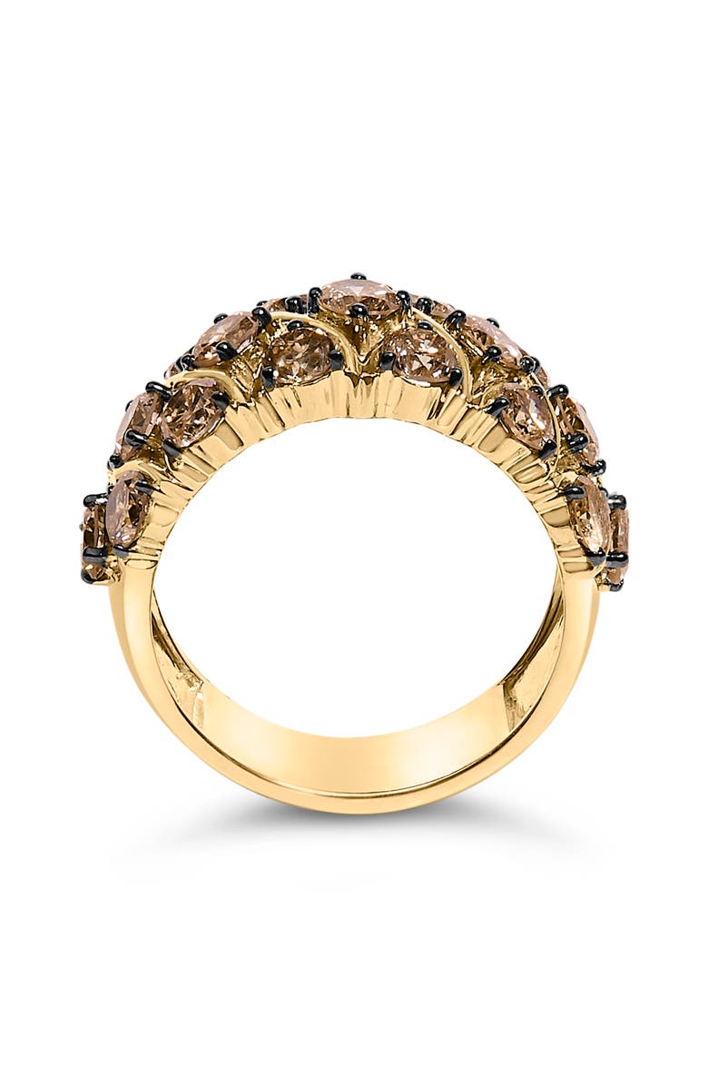 Haus of Brilliance 10K Yellow Gold Plated .925 Sterling Silver 3.0 Cttw Champagne Diamond Multi Lattice Band Ring, Alternate, color, Yellow Gold Over Silver