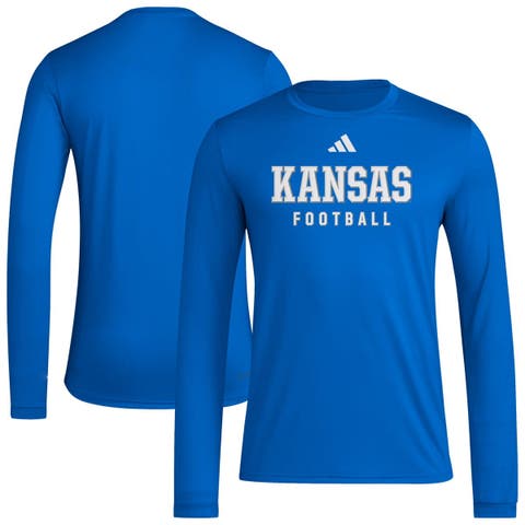 Men's adidas  Royal Kansas Jayhawks Locker Practice Football Pre-Game Long Sleeve T-Shirt
