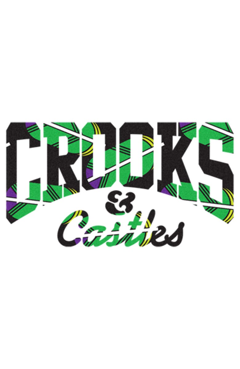 Crooks & Castles Men's Crooks & Castles Black Tropical Print Graphic T-Shirt, Alternate, color, White