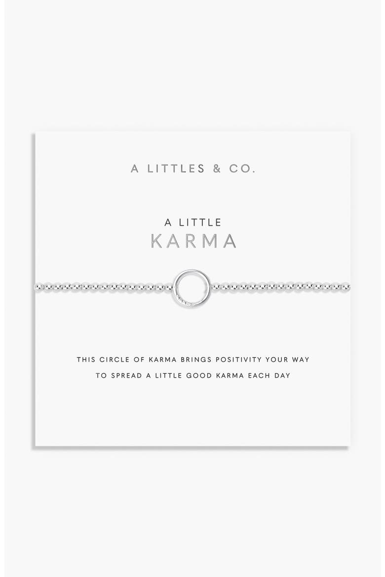 A Little 'Karma' Bracelet, Main, color, Metallic Silver