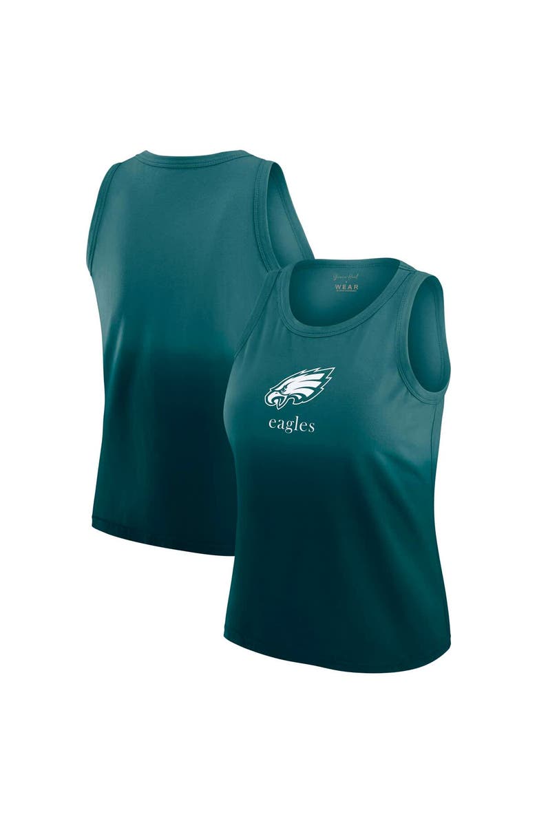 WEAR by Erin Andrews Women's WEAR by Erin Andrews x Gracie Hunt Green Philadelphia Eagles Ombre Tank Top, Main, color, 
