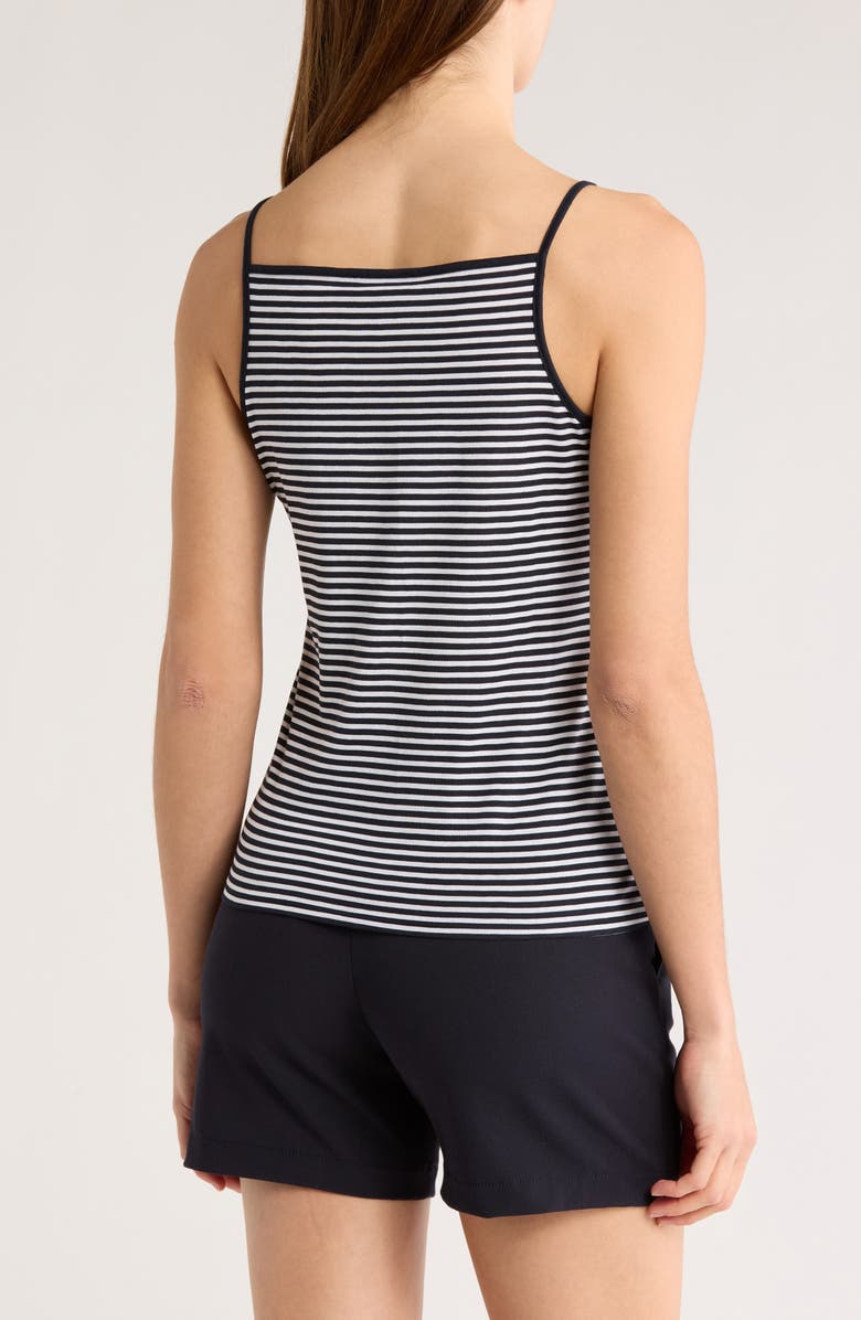 Theory Stripe Square Neck Pima Cotton Tank, Alternate, color, Nywh