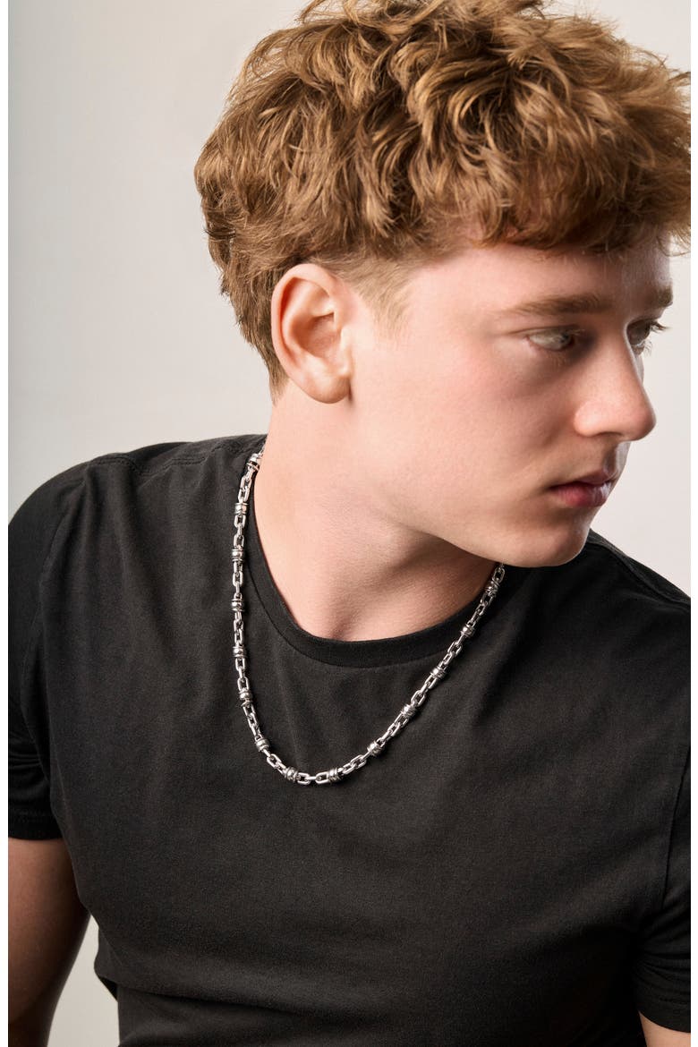 Men's 14K Gold Disc Link Necklace (Nordstrom Exclusive), Alternate, color, 14K WHITE GOLD