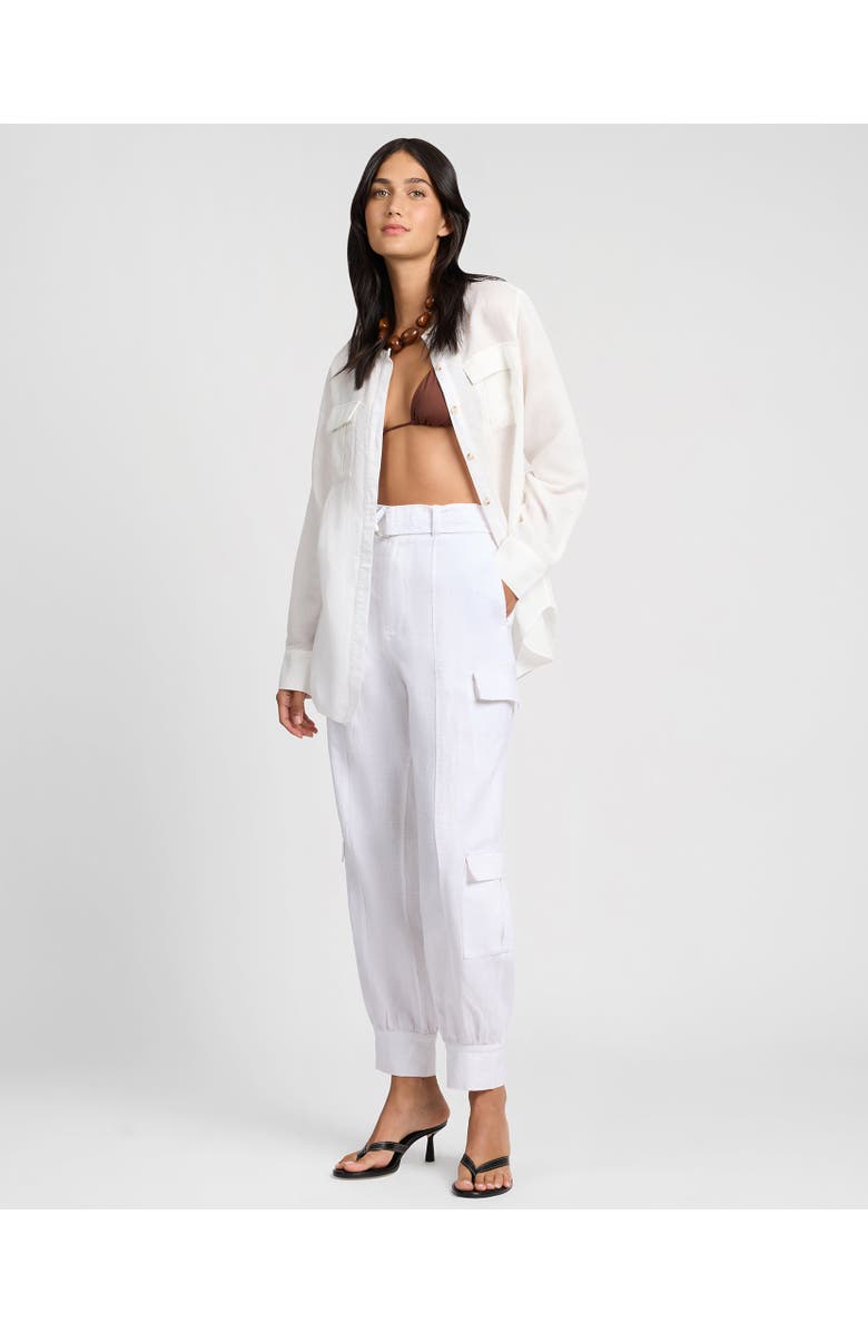 Onia Linen Utility Pant, Alternate, color, White