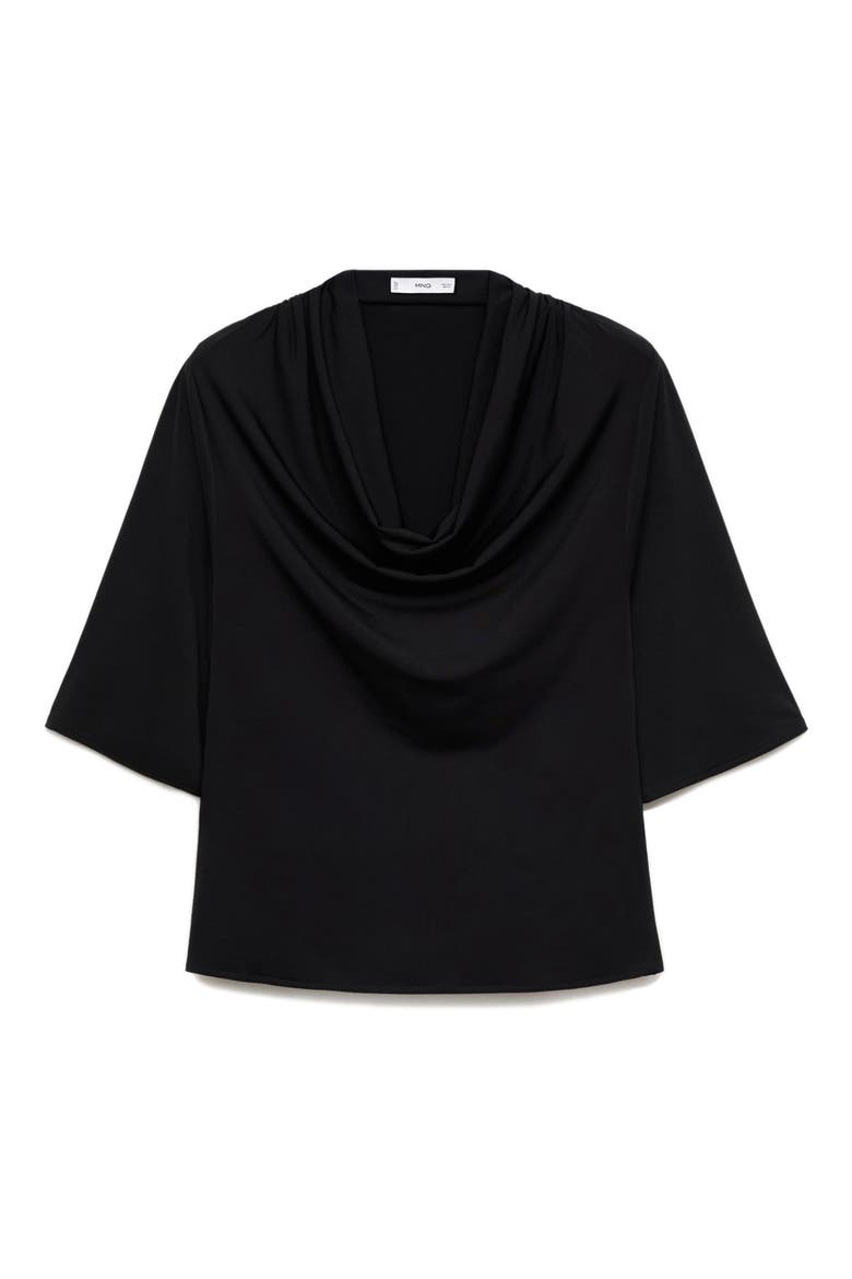 Drape Neck Top, Alternate, color, BLACK