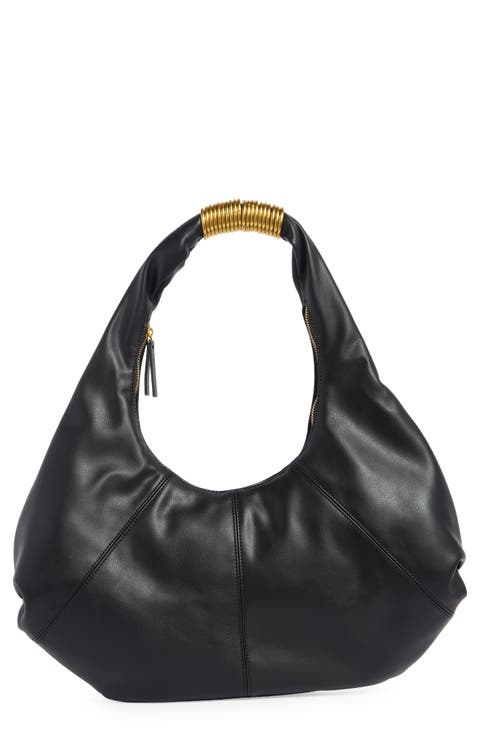 Ring Detail Slouchy Hobo Bag