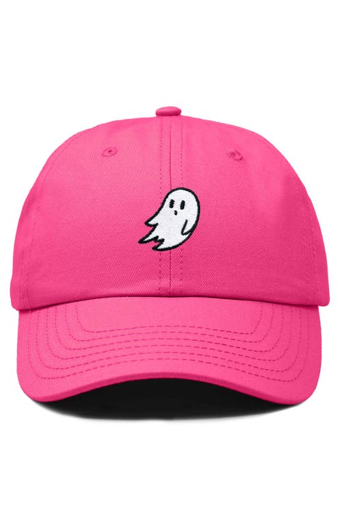 Dalix Ghost Embroidered Low Crown Cap In Hot Pink