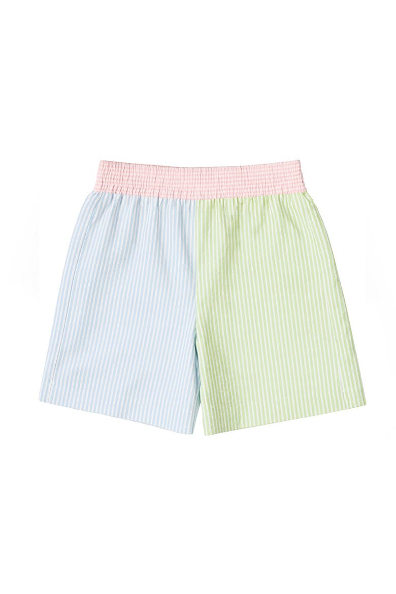 Stripe Seersucker Swim Trunk, Main, color, Blue, Green, Pink