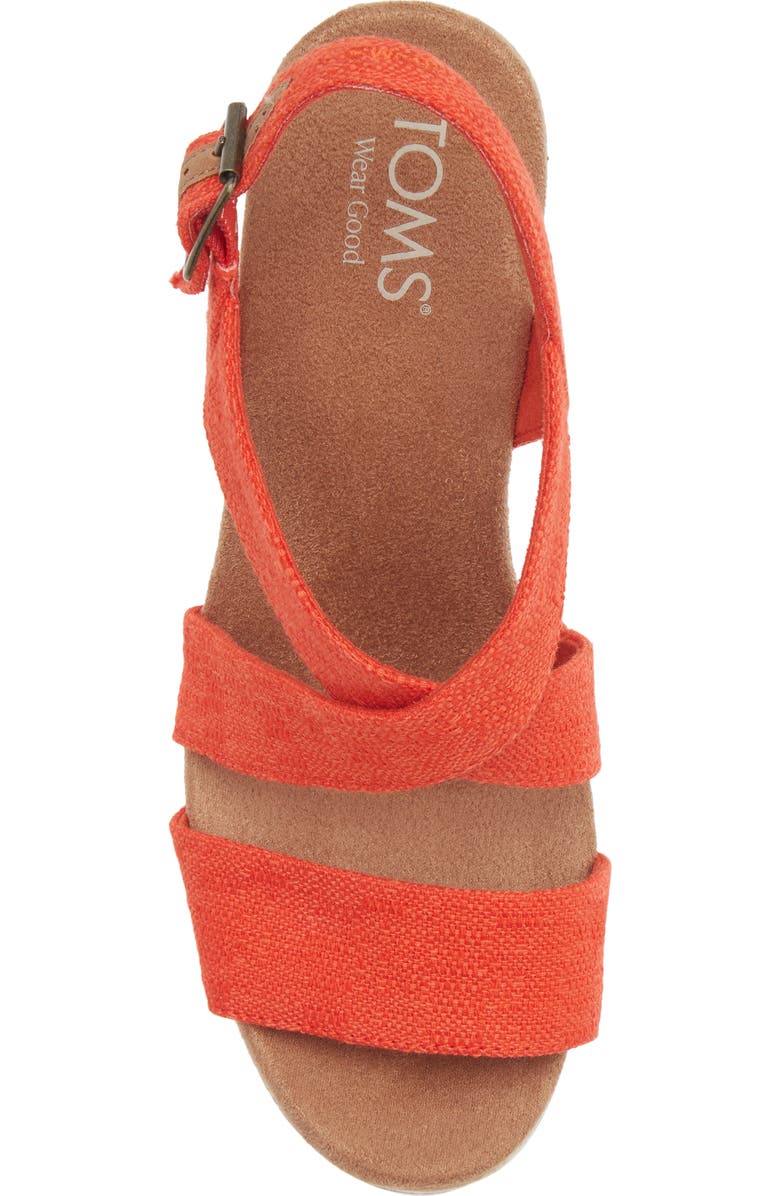 TOMS Alondra Wedge Sandal, Alternate, color, Red