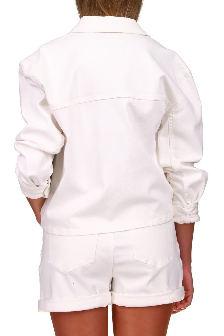 Beyonder White Denim Trucker Jacket, Alternate, color, VINTAGE WH