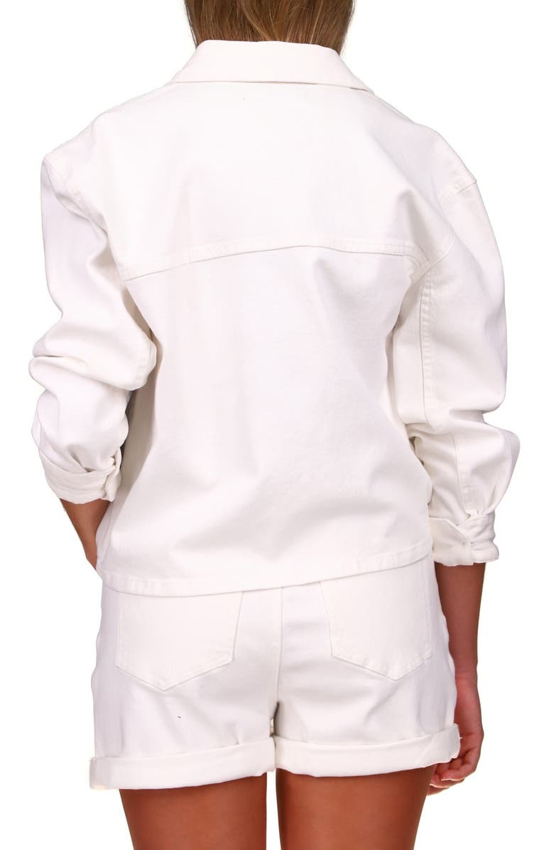 Sanctuary Beyonder White Denim Trucker Jacket, Alternate, color, 