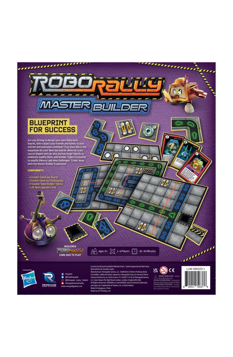 Renegade Game Studios Robo Rally, Master Builder Expansion, Ages 12+, Alternate, color, Multicolored