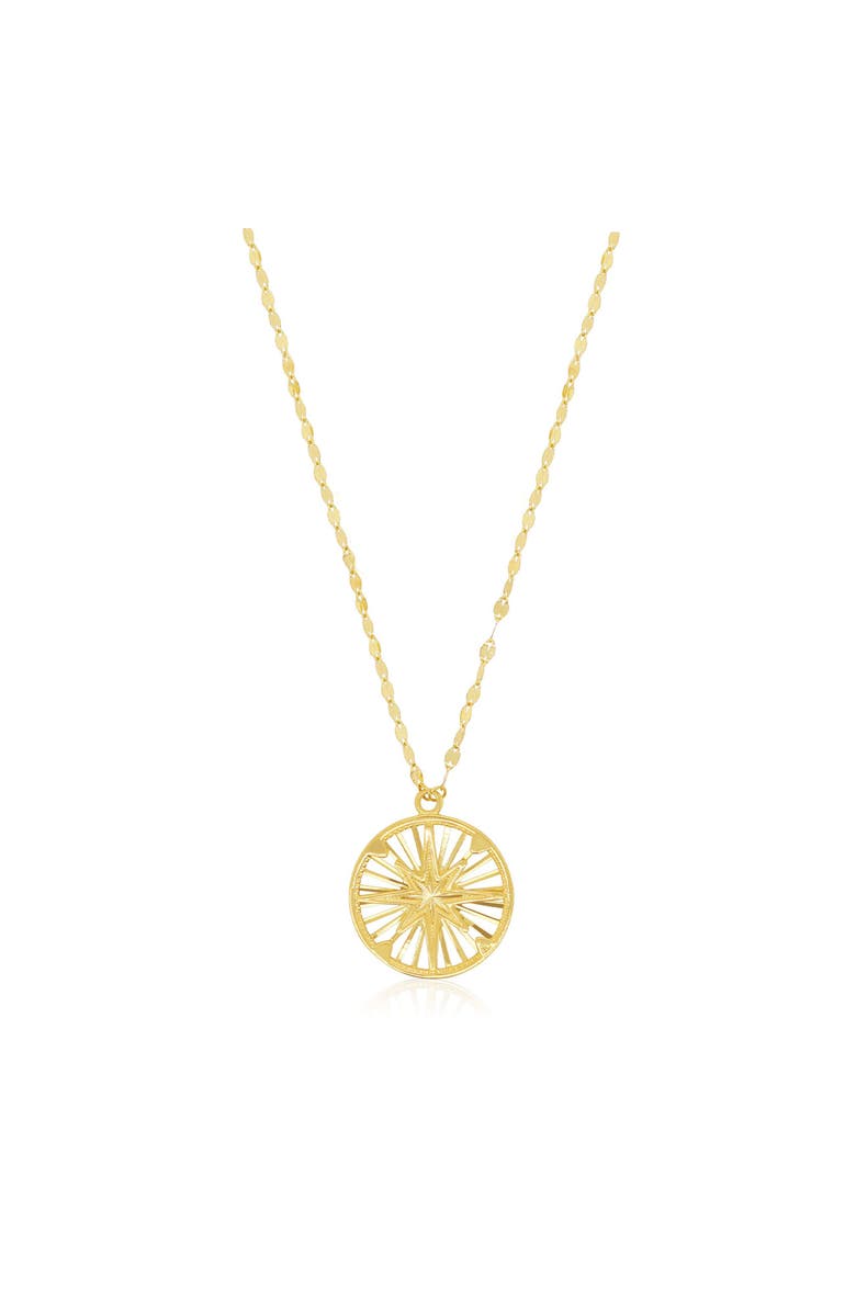 The Lovery Fine Jewelry Gold Compass Medallion Necklace, Main, color, Yellow Gold