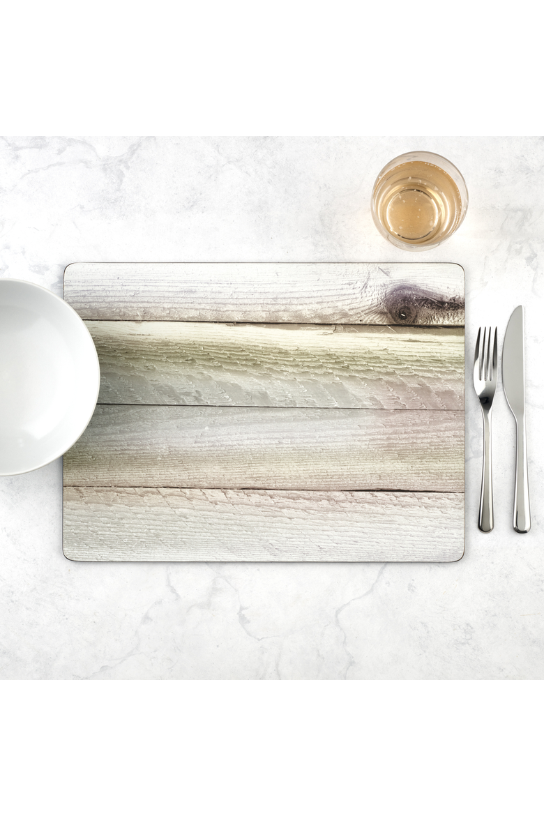 Driftwood Set of 4 Cork Back Placemats, Alternate, color, Driftwood