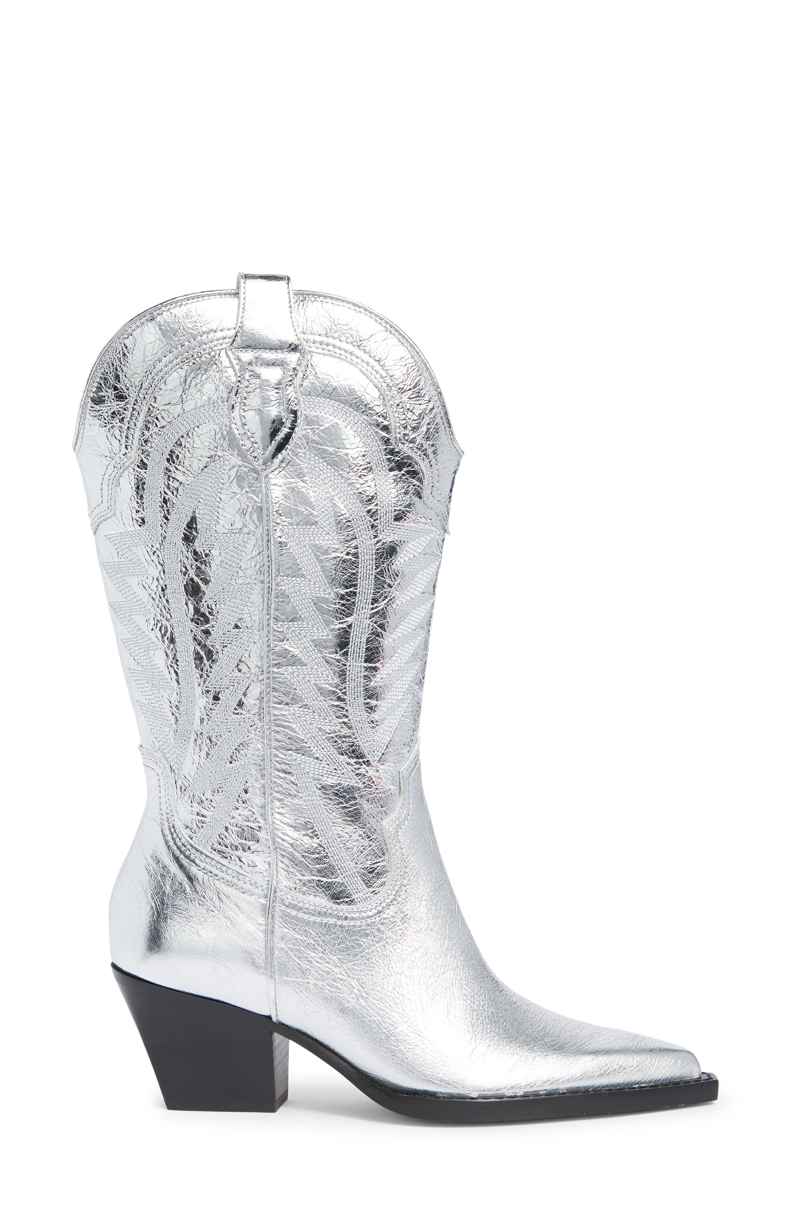 Dolce Vita Ryland Western Boot, Alternate, color, Silver