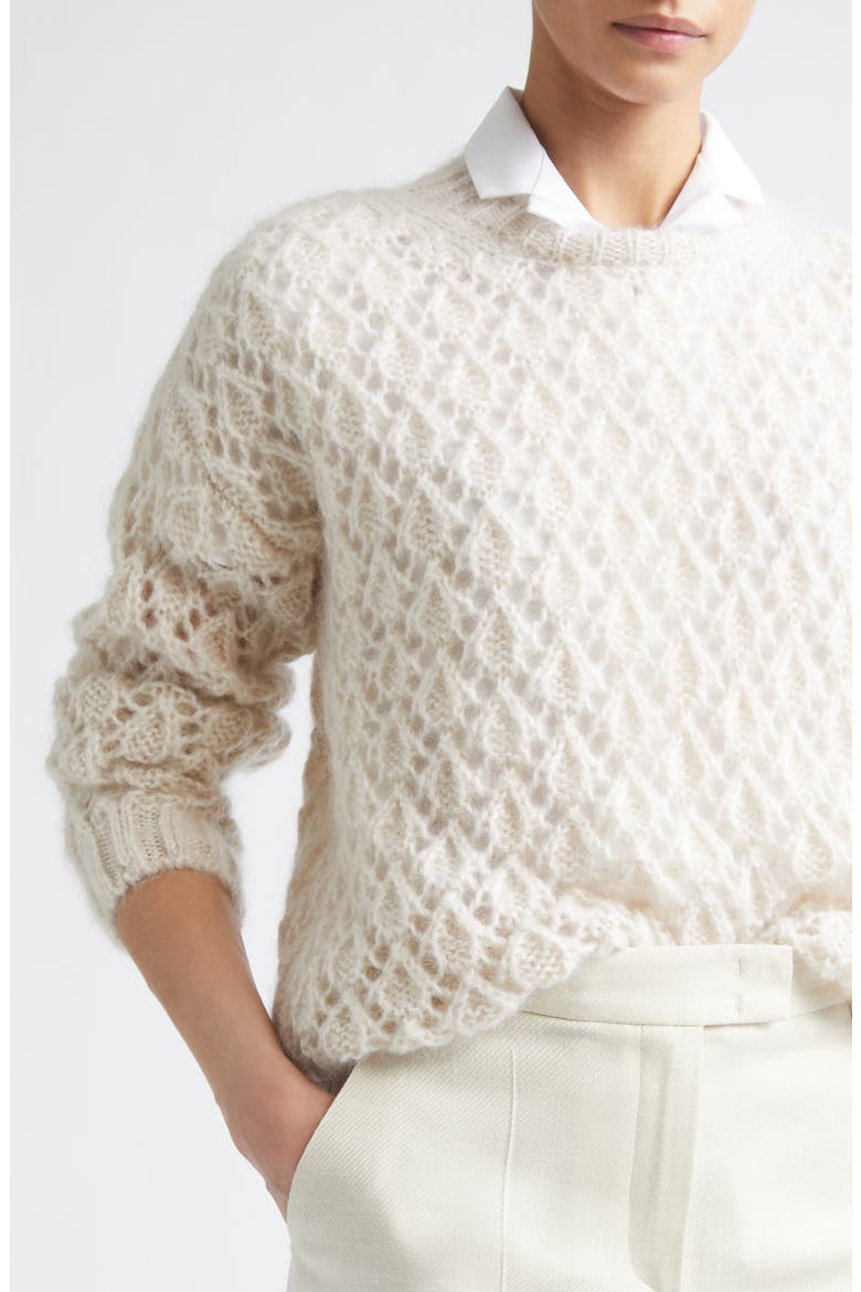 Open Stitch Mohair & Silk Sweater, Alternate, color, 00 IVORY