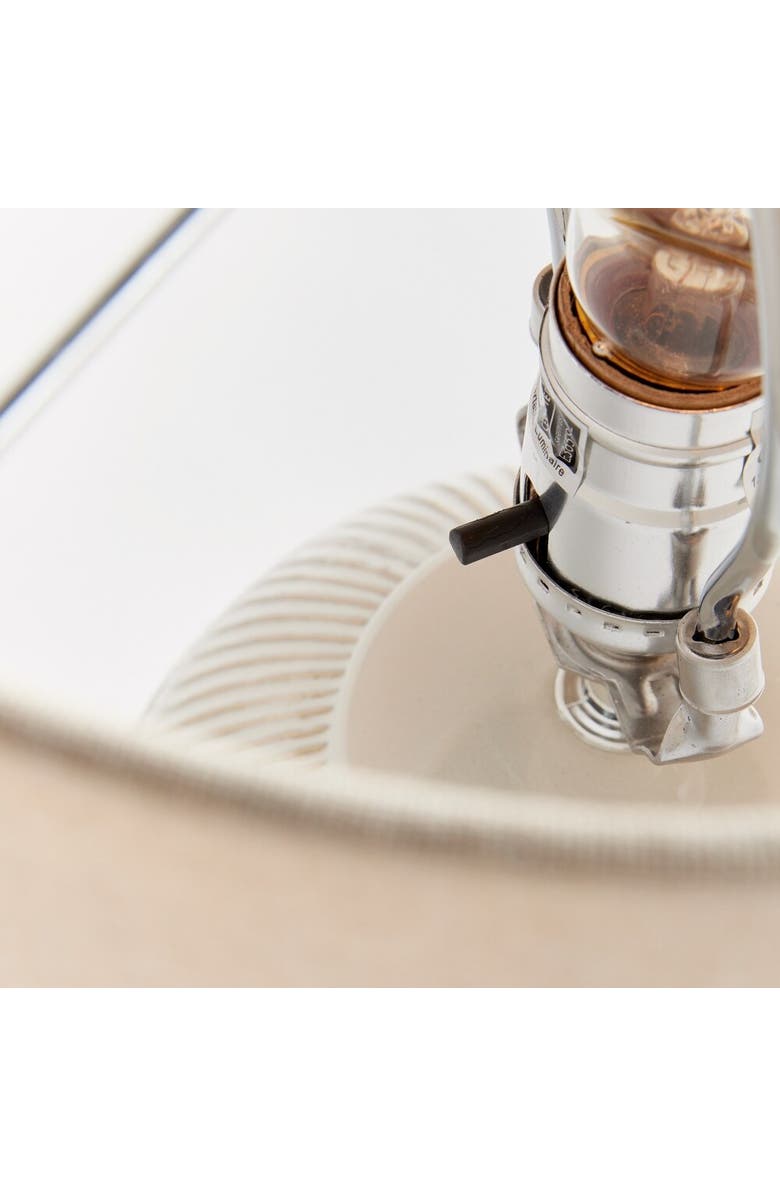 Napa Home & Garden Antoni Hatch Mark Pattern Decorative Contemporary Table Lamp w/ Linen Shade, Alternate, color, White