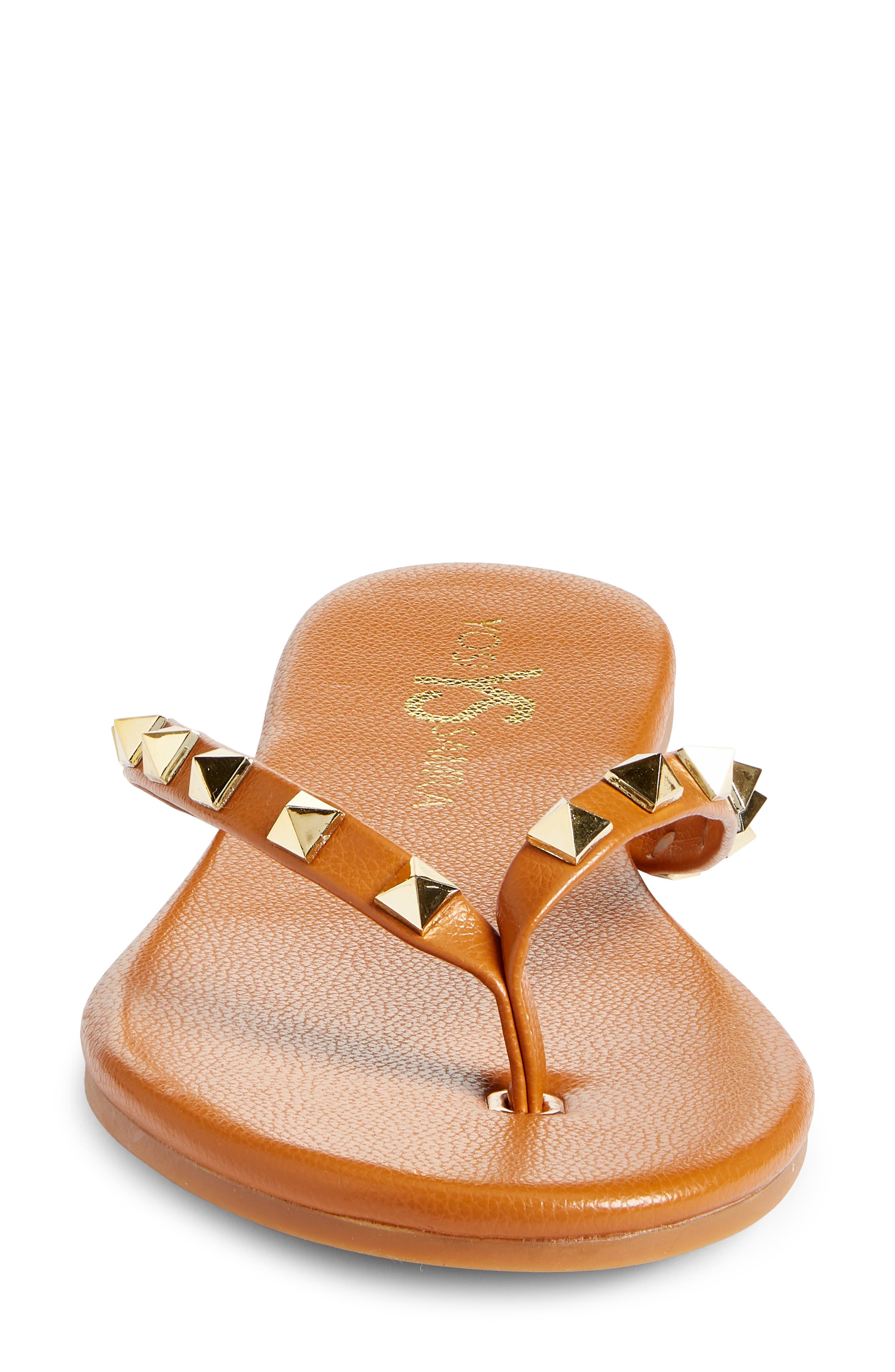 Yosi Samra Rivington Stud Flip Flop, Alternate, color, Cognac