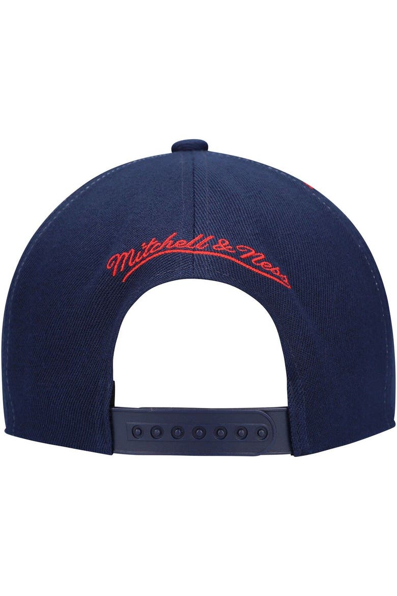 Men's Mitchell & Ness Navy New Jersey Nets Hardwood Classics Earthquake Snapback Hat, Alternate, color, Navy