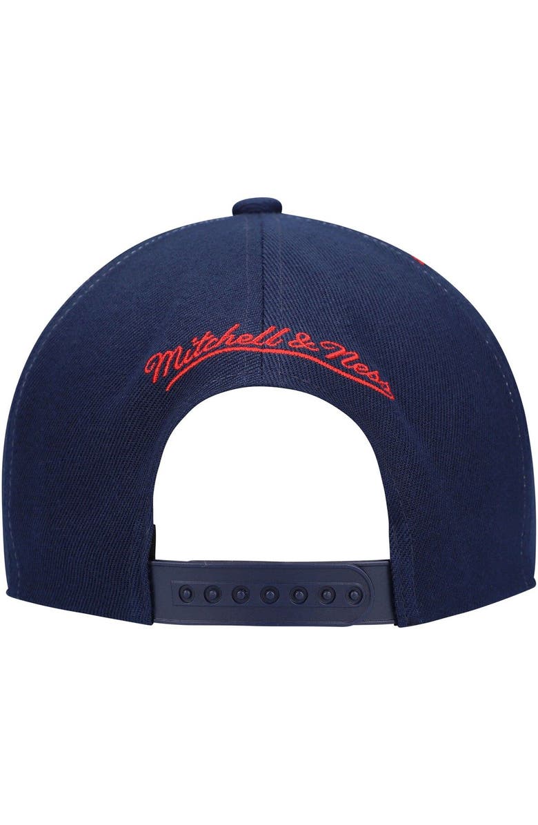 Mitchell & Ness Men's Mitchell & Ness Navy New Jersey Nets Hardwood Classics Earthquake Snapback Hat, Alternate, color, Navy