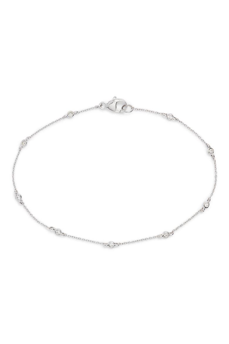 Lulu Jack Diamond Station Bracelet, Main, color, WHITE GOLD/ DIA