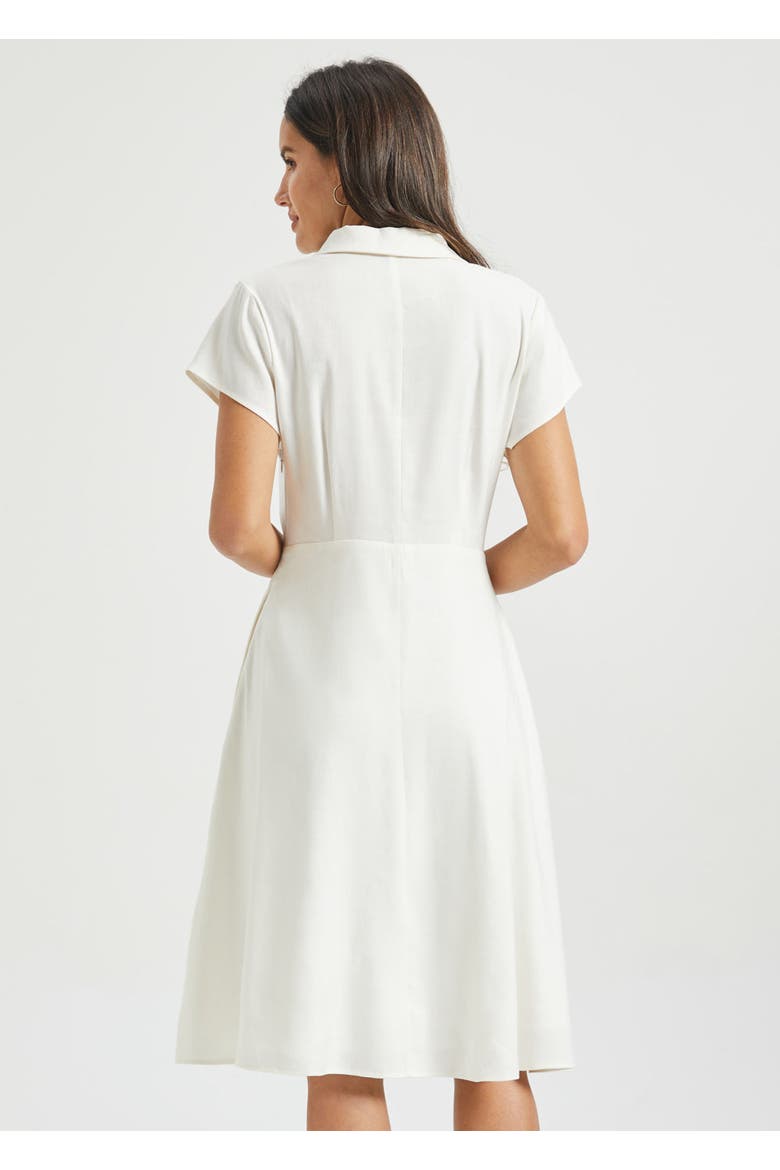 AirWeave Fit & Flare Shirt Dress Stretch Linen, Alternate, color, Star White