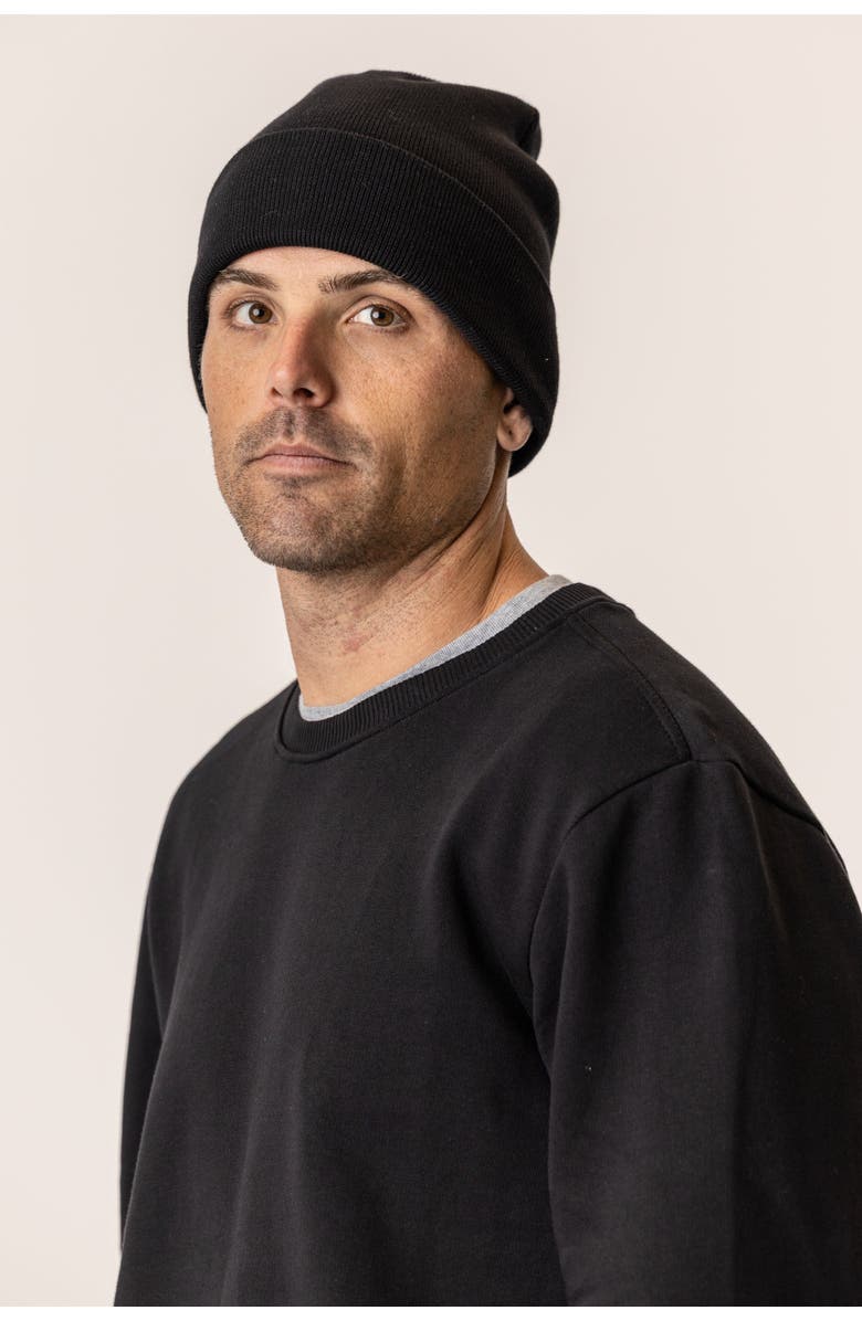 Vottera Organic Cotton Beanies, Alternate, color, Black