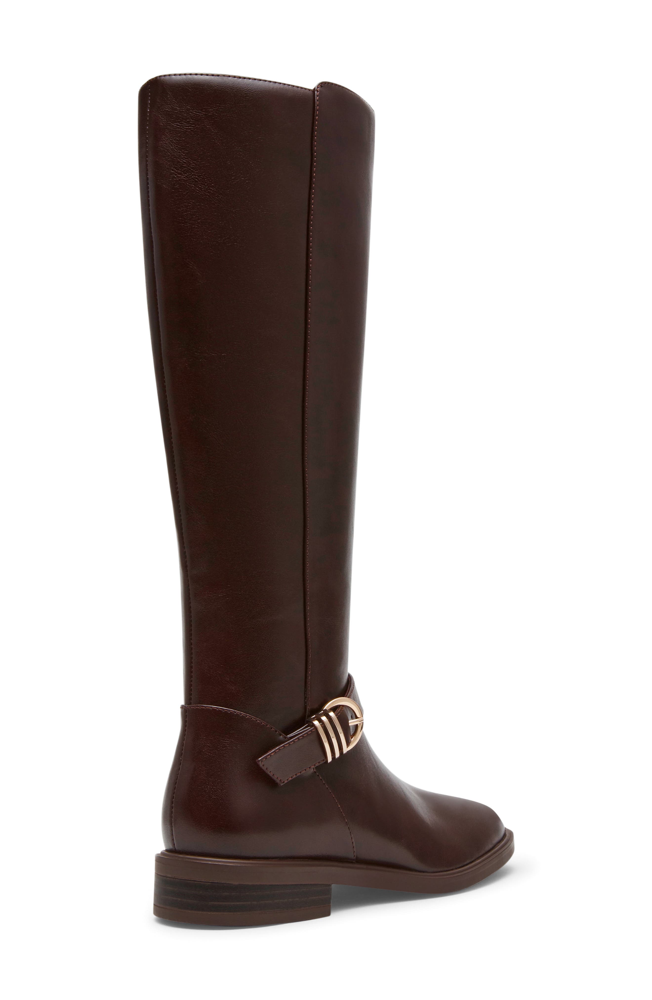 Aksolana Faux Leather Knee High Boot, Alternate, color, DARK BROWN SMOOTH