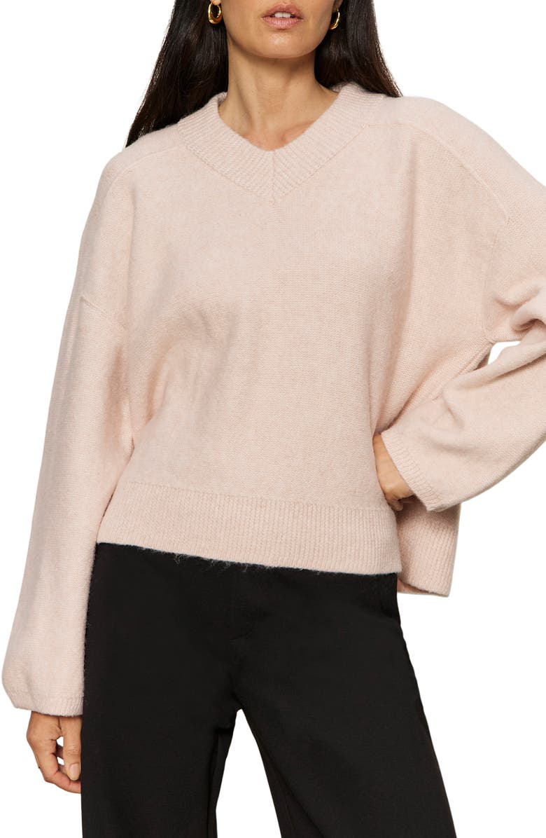 Sanctuary Dreamy V-Neck Sweater, Alternate, color, Heather Rose