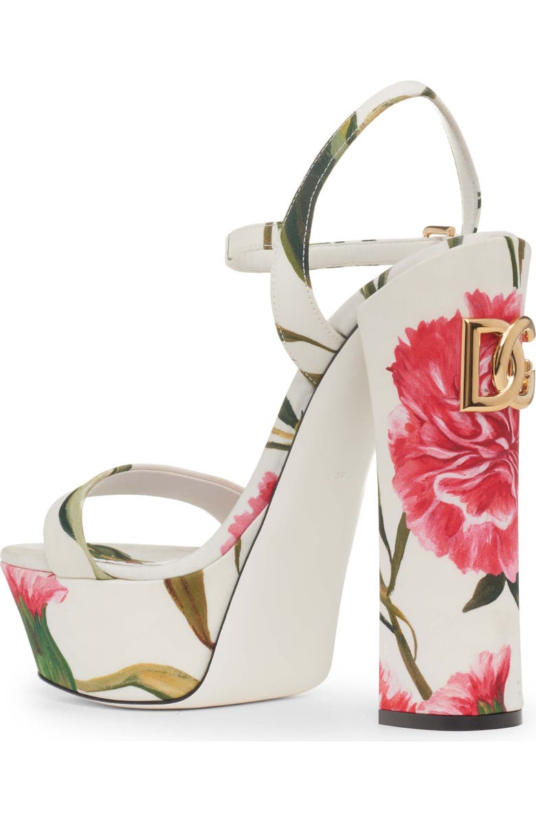 Dolce&Gabbana Keira Floral Block Heel Platform Sandal, Alternate, color, Garofani New F.bco