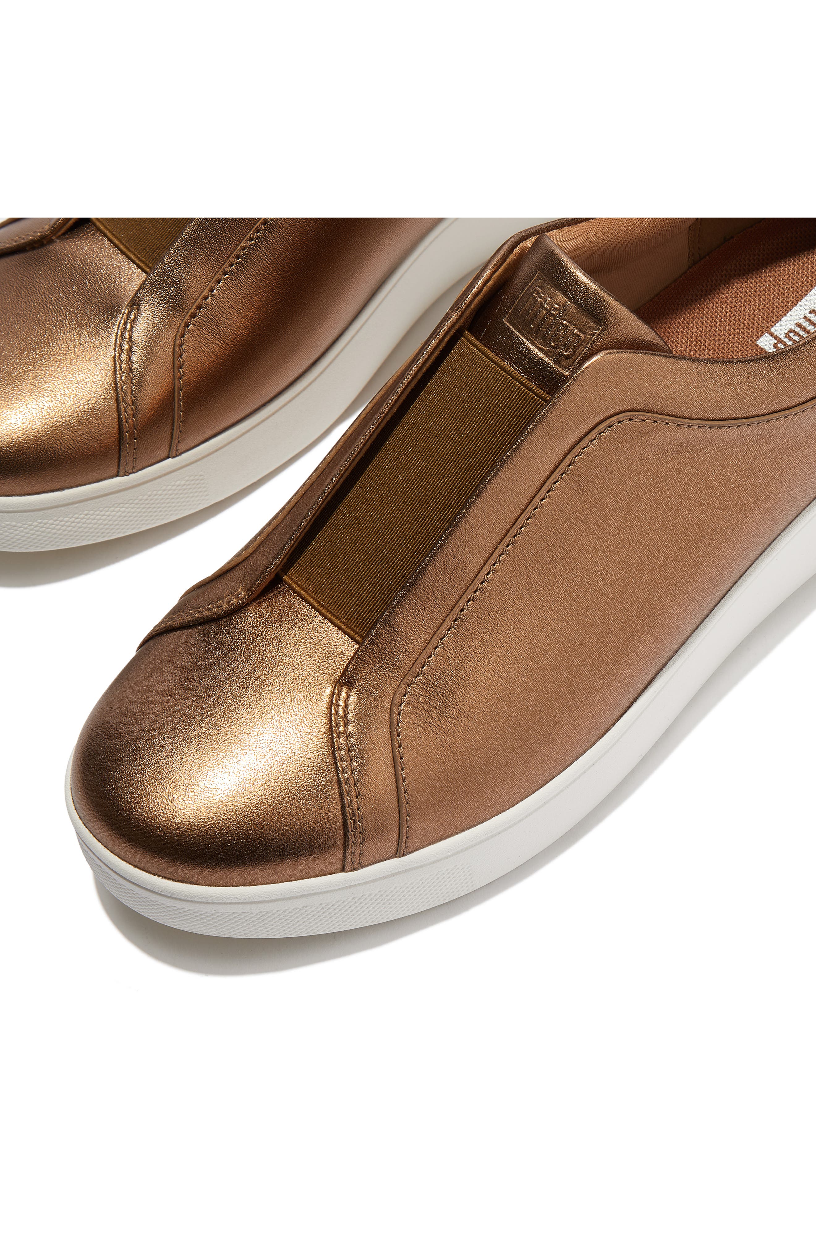 FitFlop Rally Metallic Slip-On Sneaker, Alternate, color, Bronze Mix