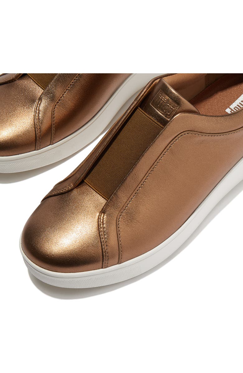 FitFlop Rally Metallic Slip-On Sneaker, Alternate, color, Bronze Mix