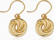 Oradina 14K Yellow Gold Infinite Love Drop Earrings