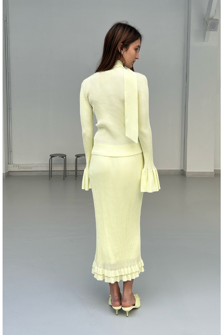 Sunny Rib Knit Pencil Skirt, Alternate, color, Pale Yellow