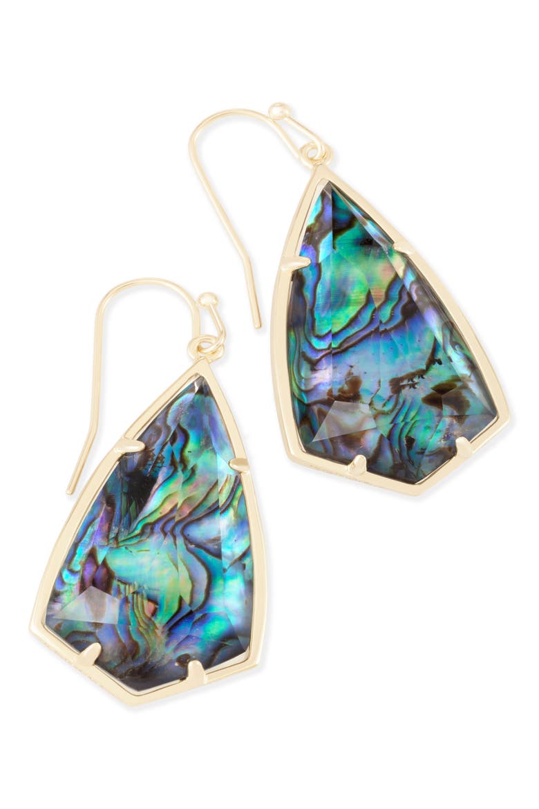 Carla Semiprecious Stone Drop Earrings, Alternate, color, ABALONE GOLD