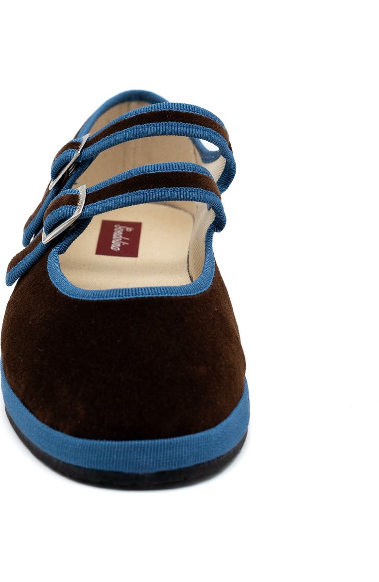 Gondolina Shoes Pugni Double Strap Mary Jane Flats, Alternate, color, Espresso Skyline