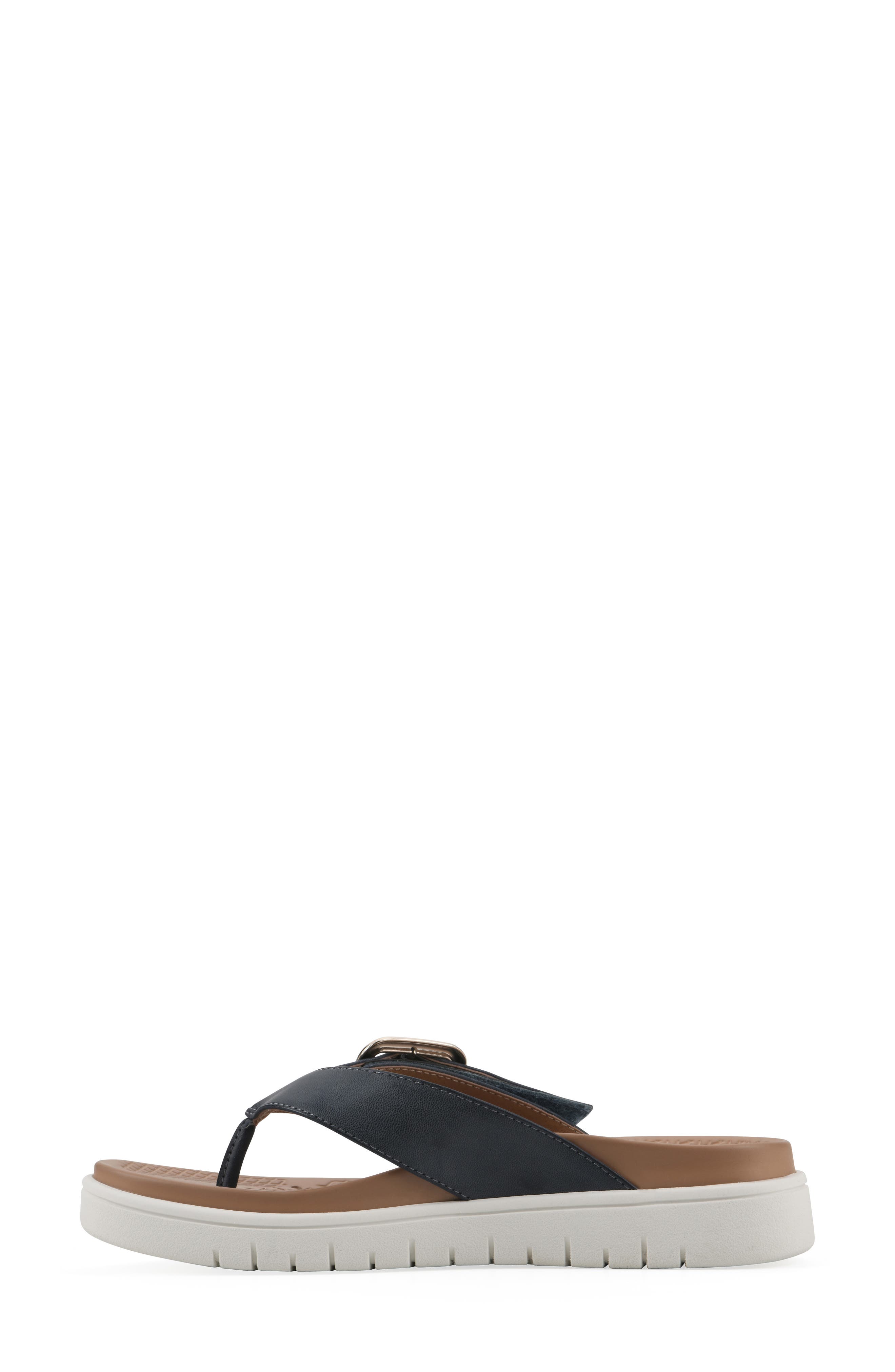 Nalla Recovery Foam Thong Sandal, Alternate, color, NAVY/ BURNISH/ SMOOTH