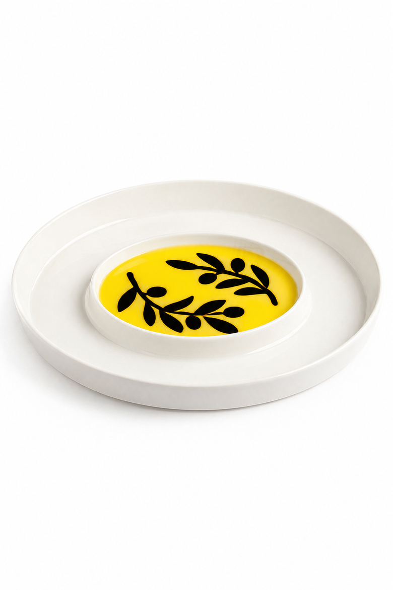 Olive Oil and Balsamic Vinegar Dipping Platter, Alternate, color, white