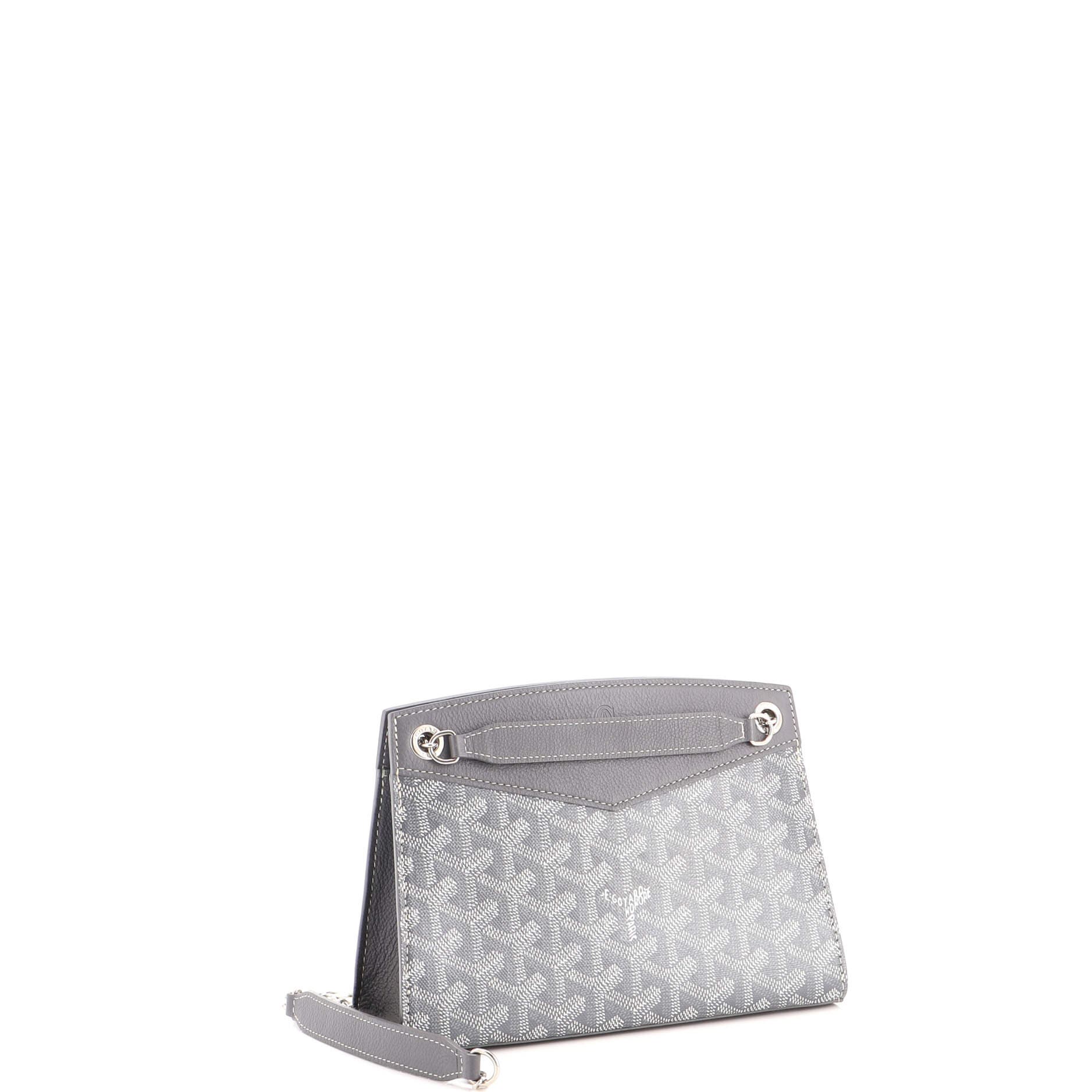 Structured Rouette Chain Shoulder Bag Coated Canvas Mini, Alternate, color, Grey