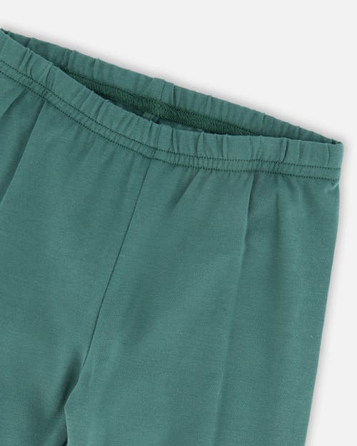 Deux Par Deux Leggings With Flower In Green