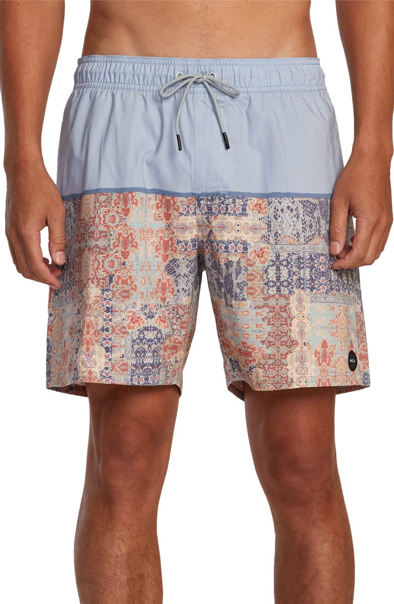 RVCA County Colorblock Swim Trunks, Main, color, 