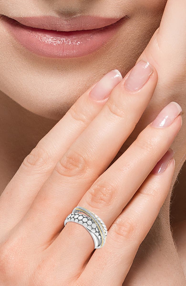 EFFY Sterling Silver Diamond Crisscross Ring, Alternate, color,