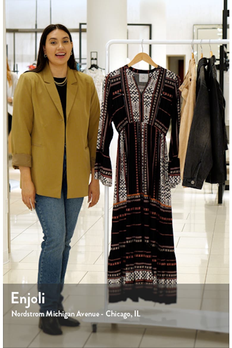 Hudson Southwest Border Print Long Sleeve Maxi Dress video