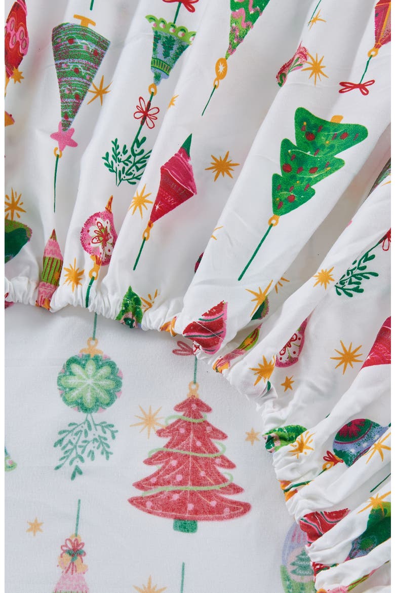 Print Microfiber Sheet Set, Alternate, color, TWINKLING ORNAMENTS