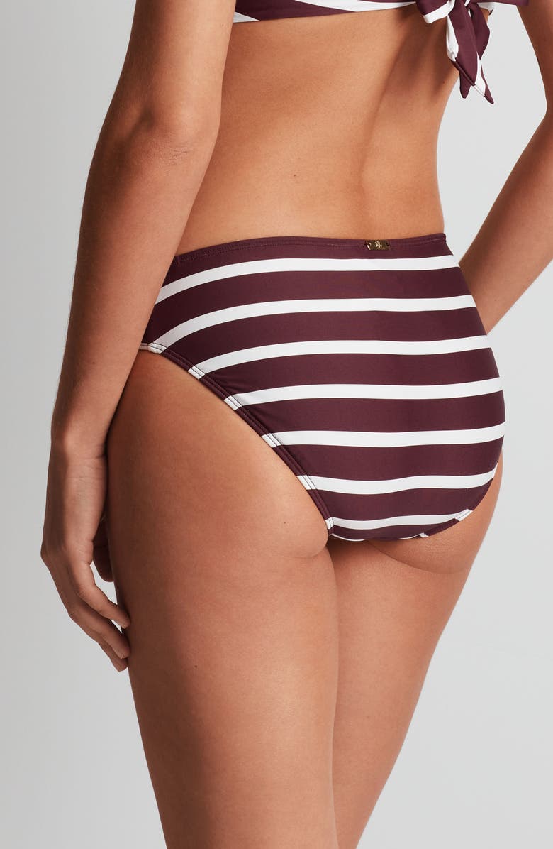 Lauren Ralph Lauren Stripe Hipster Bikini Bottoms, Alternate, color,