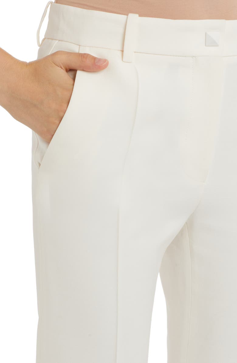 Valentino Garavani Flare Crepe Couture Pants, Alternate, color, A03-Avorio