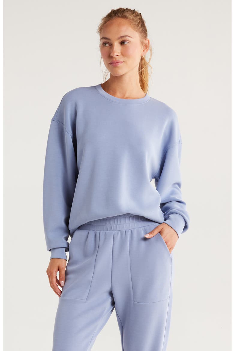 Soft Luxe Boxy Crew Sweatshirt, Main, color, BLUE TEMPEST